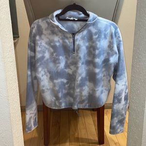 Tie Dye Cropped Quarter Zip Jacket